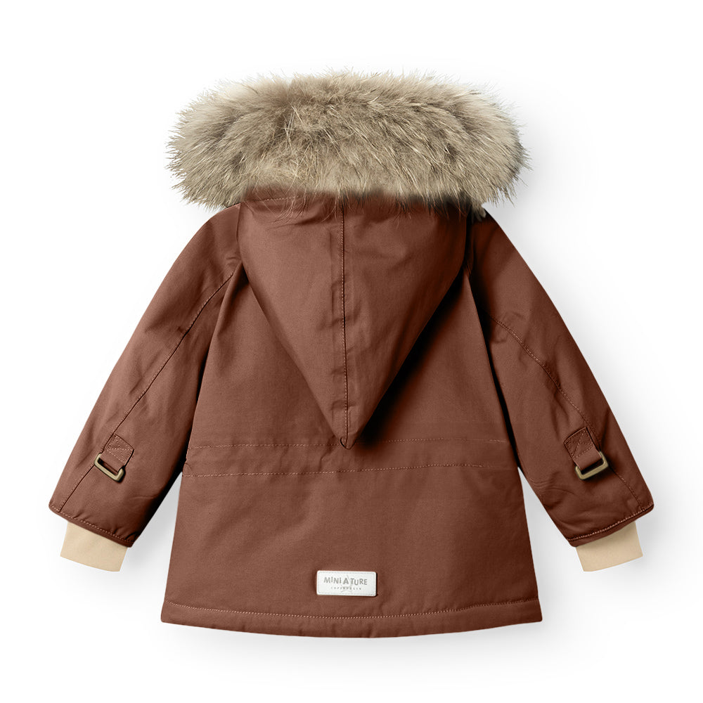 MATWANG Winterjacke mit Fleecefutter und Fellbesatz. GRS