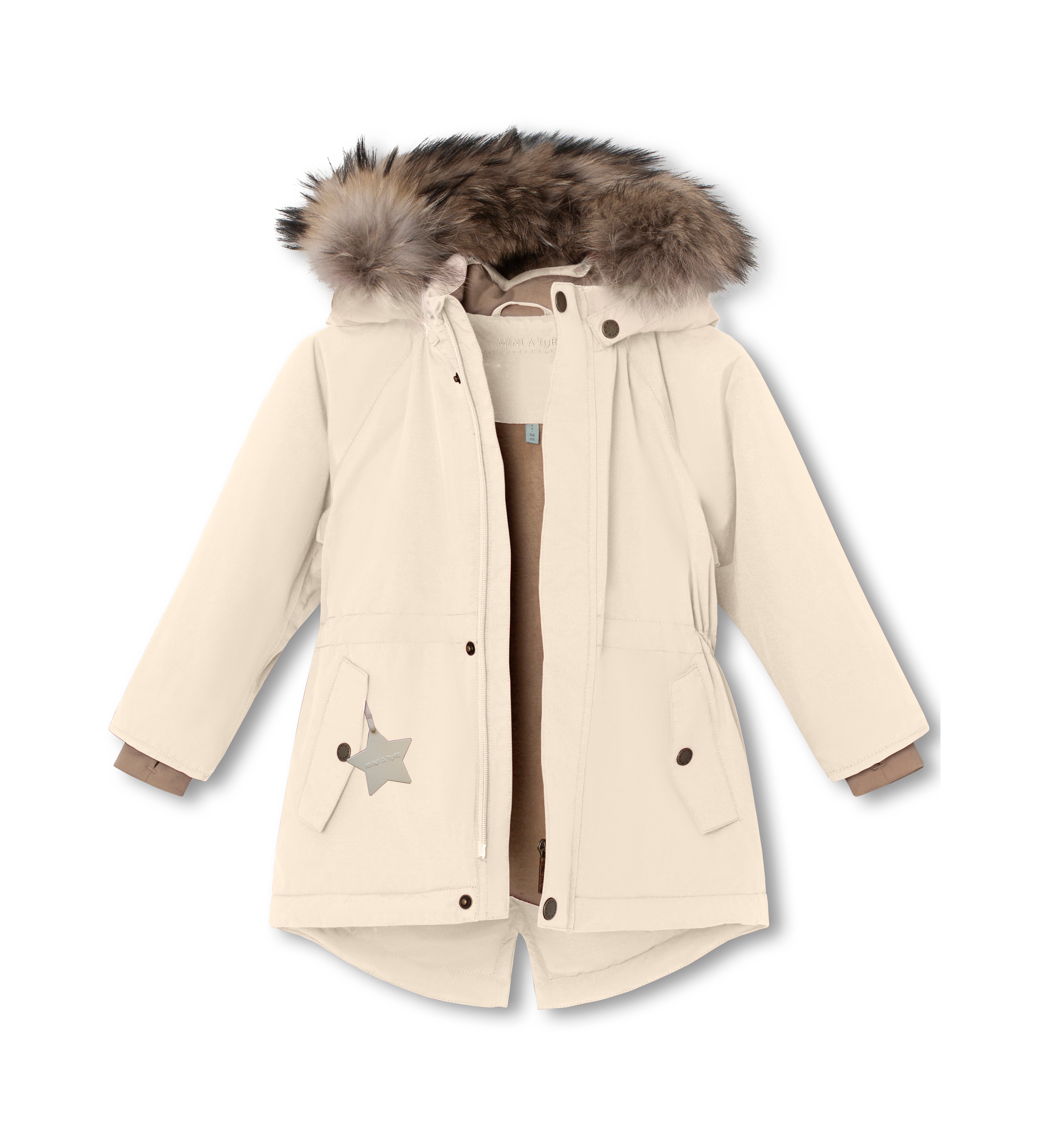 MATVIKANIA Winterjacke mit Fleecefutter und Fellbesatz. GRS