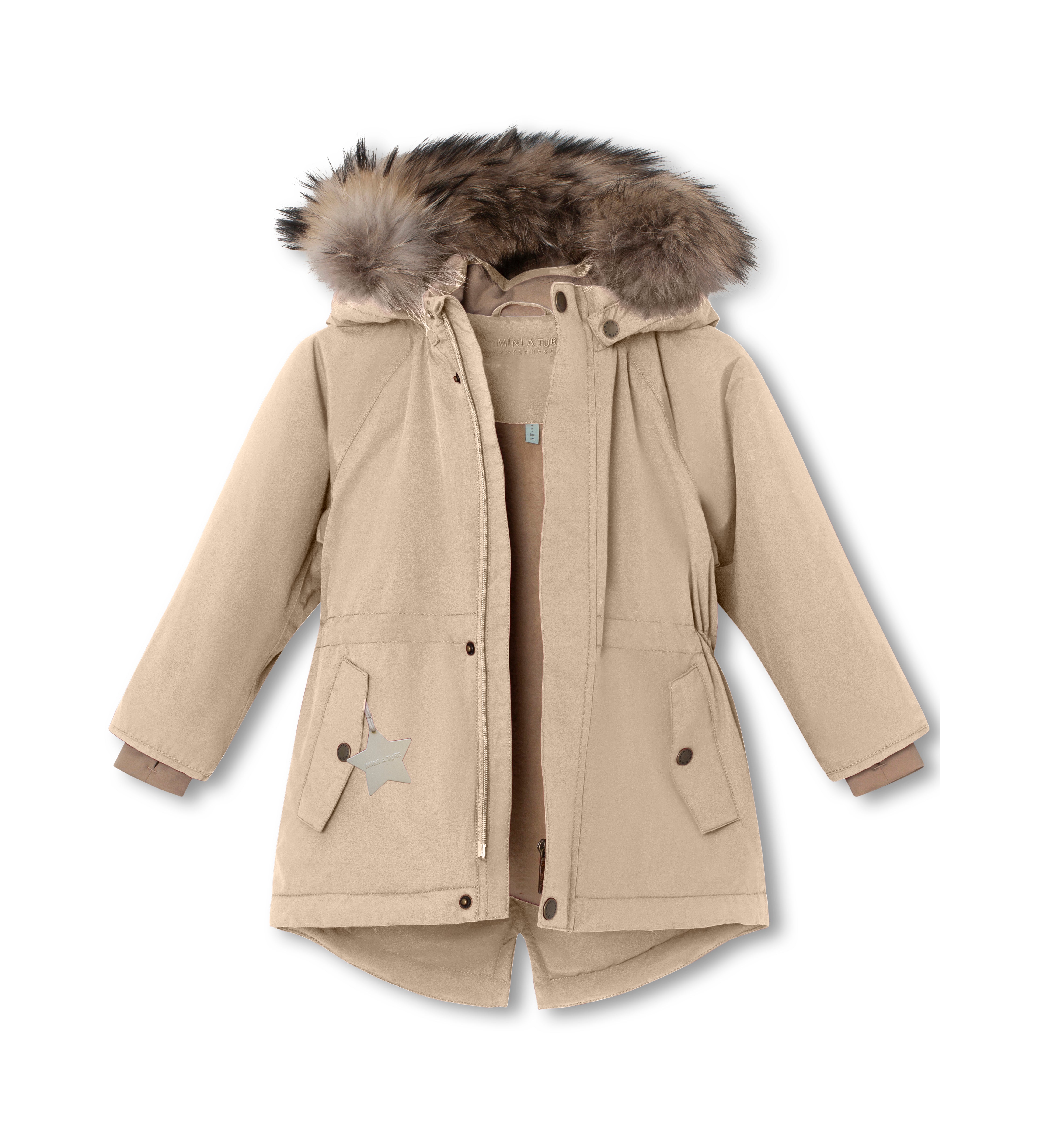 MATVIKANIA Winterjacke mit Fleecefutter und Fellbesatz. GRS