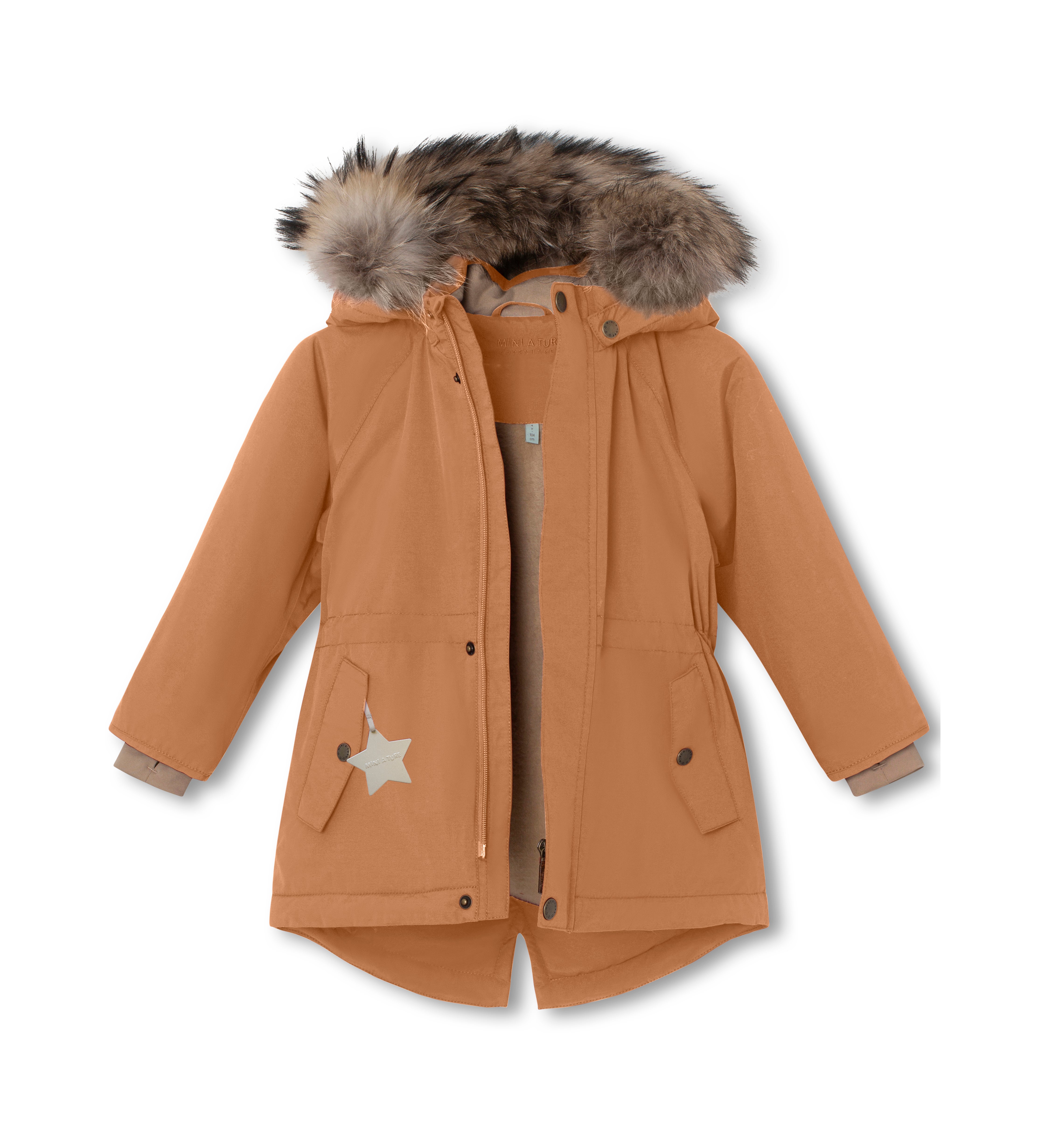 MATVIKANIA Winterjacke mit Fleecefutter und Fellbesatz. GRS