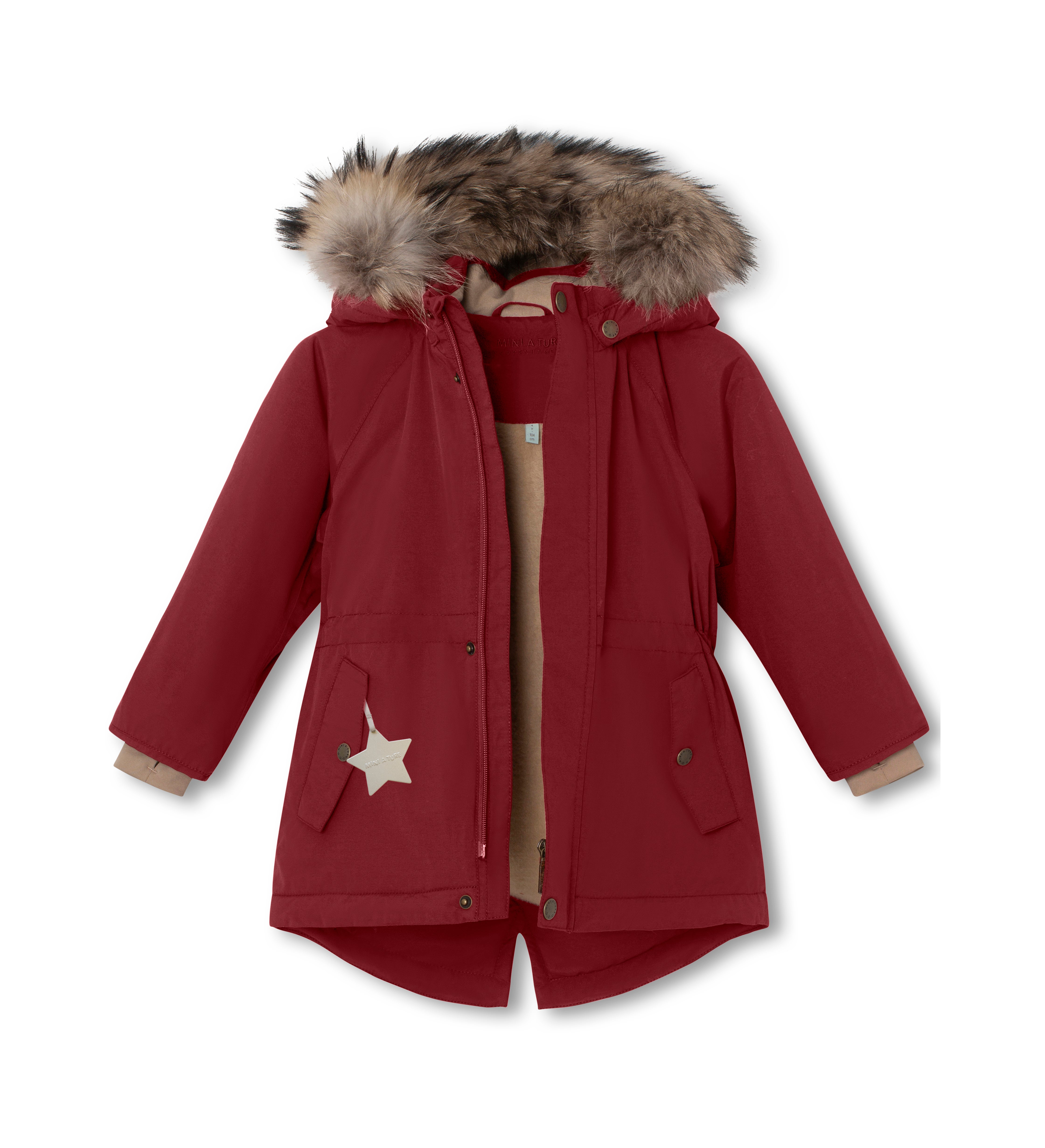 MATVIKANIA Winterjacke mit Fleecefutter und Fellbesatz. GRS