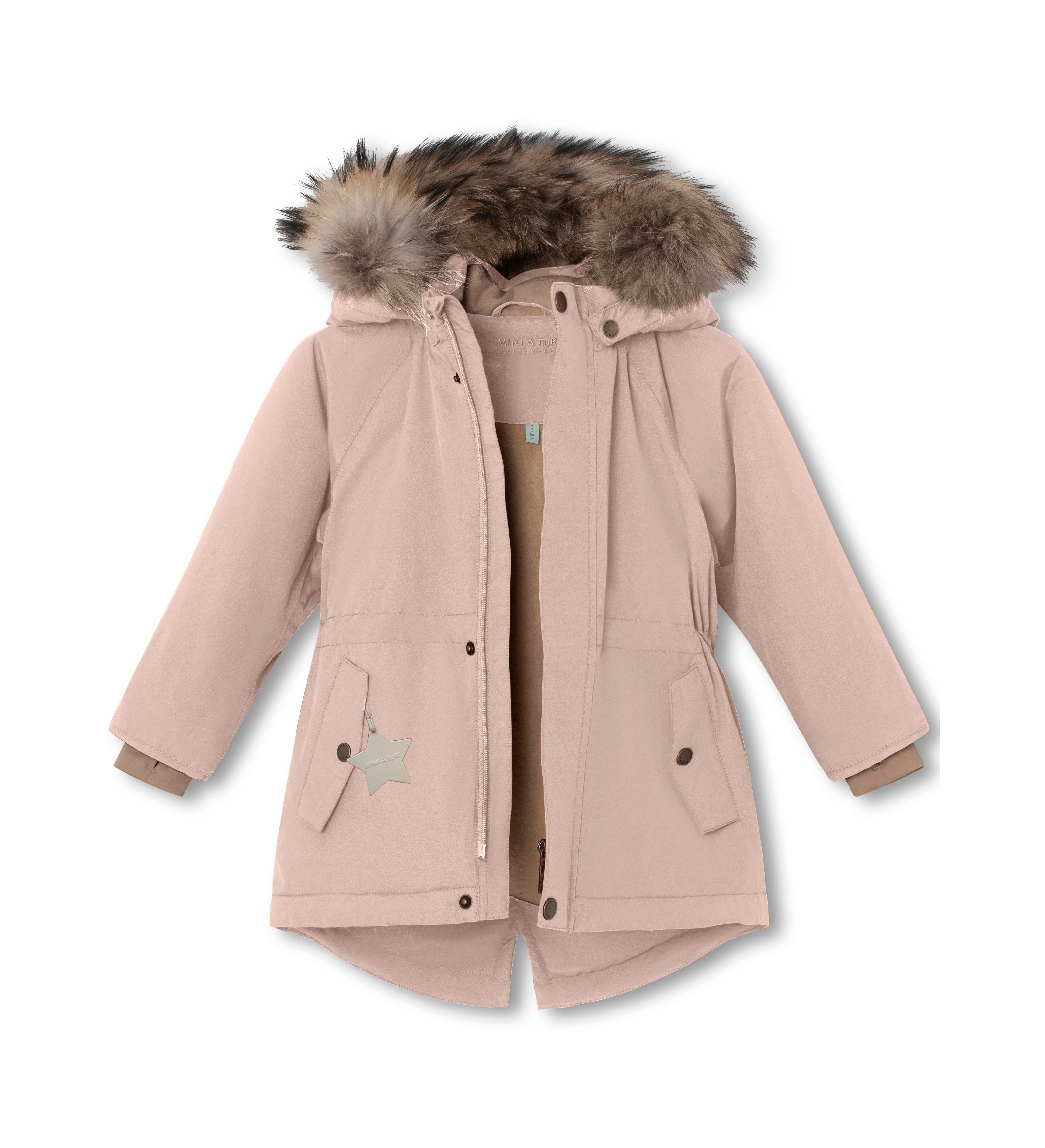 MATVIKANIA Winterjacke mit Fleecefutter und Fellbesatz. GRS