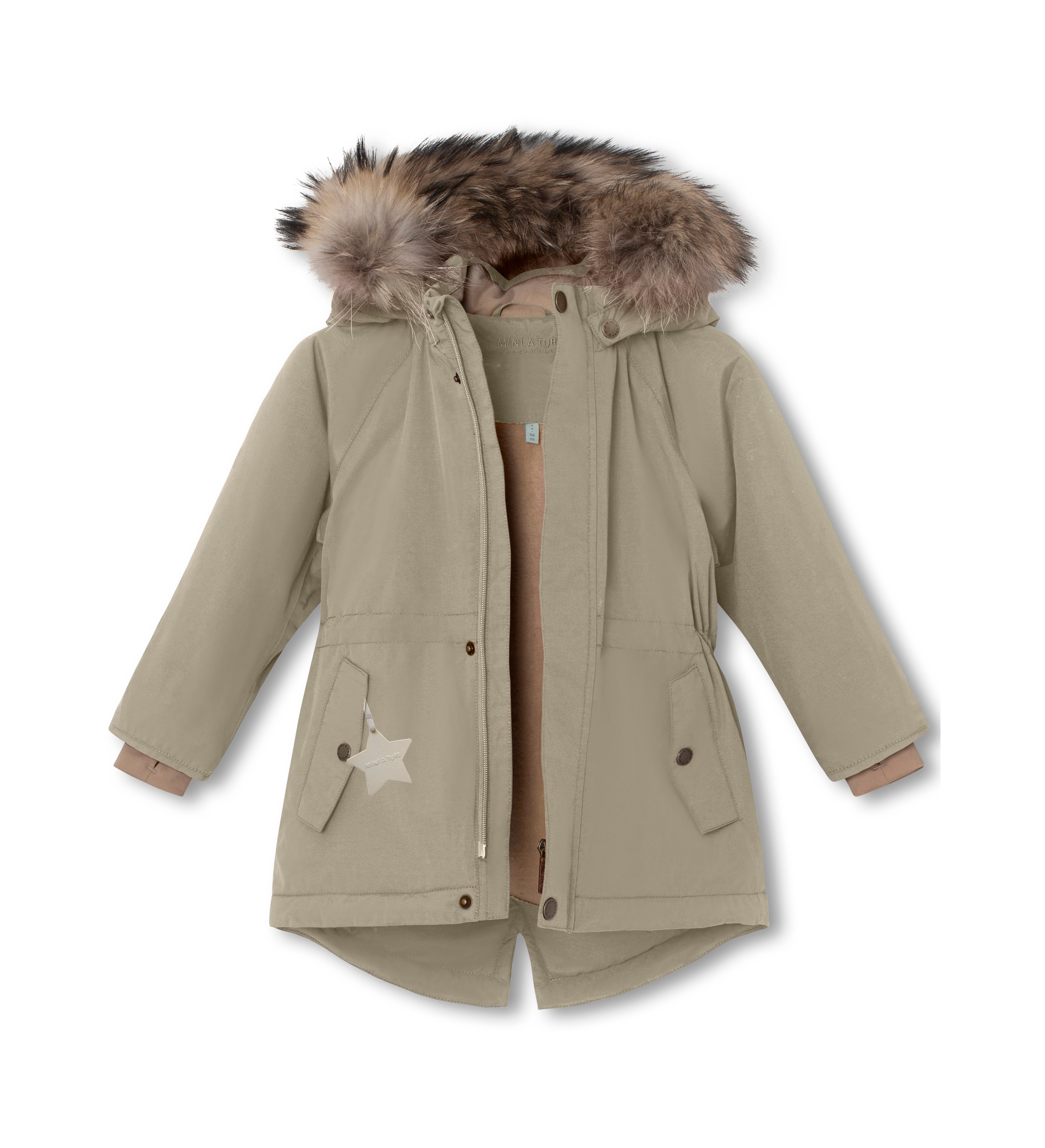 MATVIKANIA Winterjacke mit Fleecefutter und Fellbesatz. GRS