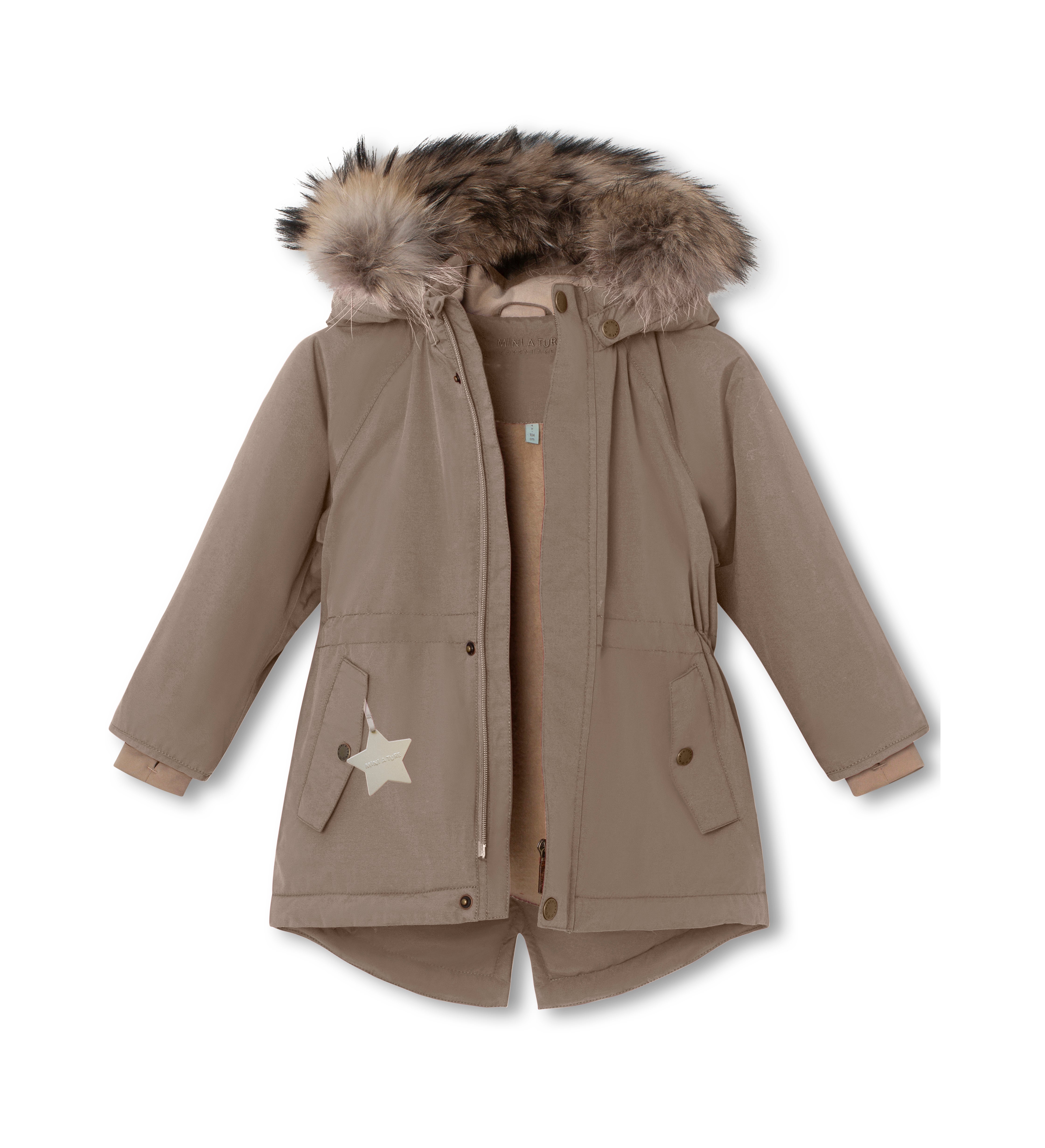 MATVIKANIA Winterjacke mit Fleecefutter und Fellbesatz. GRS