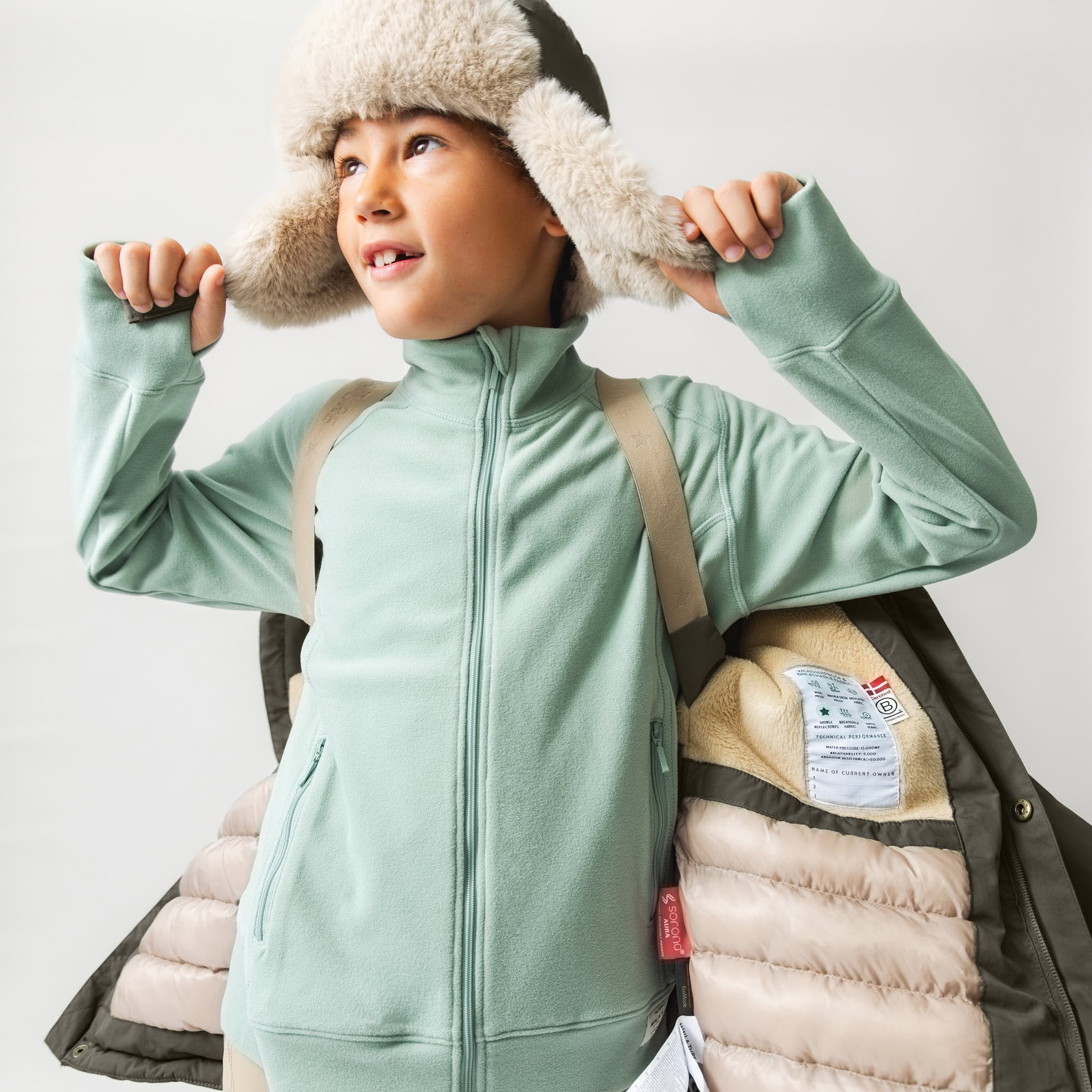 MATKASTORIO fleece lined winter jacket. GRS