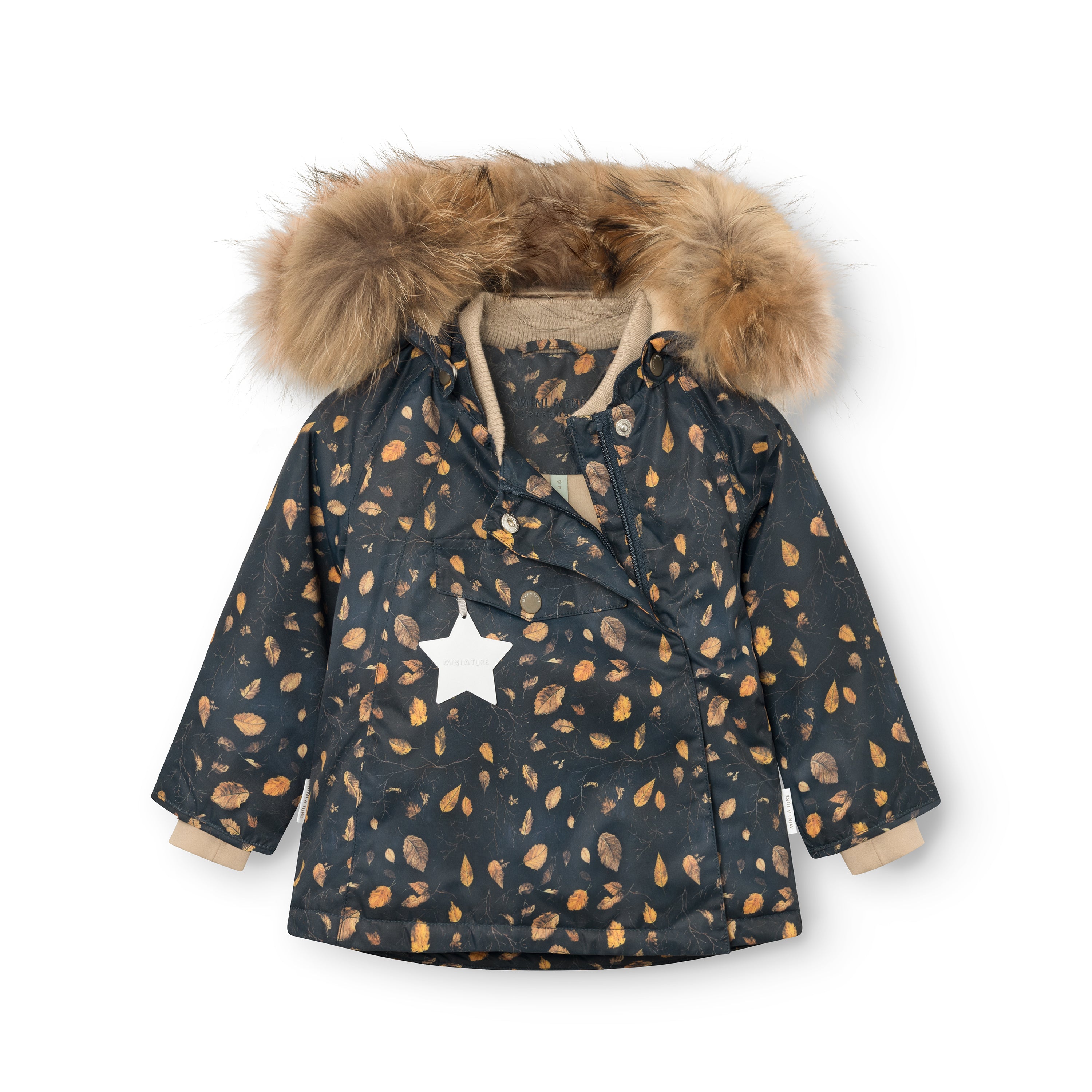 MATWANG Winterjacke mit Fleecefutter und Fell. GRS