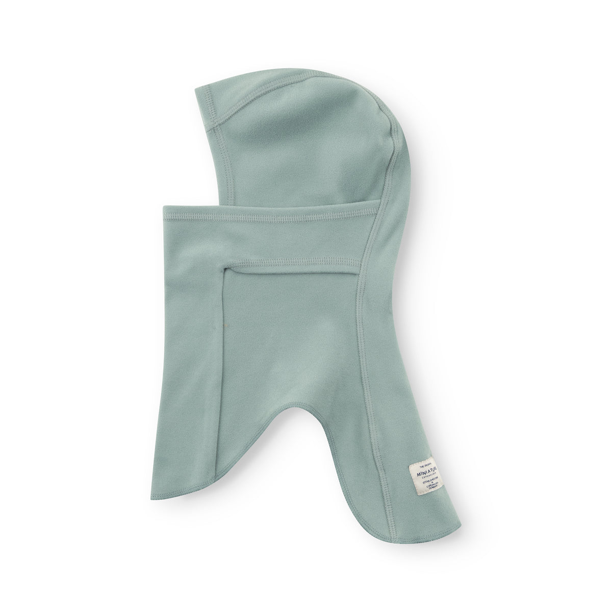 MATMANU leichte Fleece-Sturmhaube in Chinoise Green, eine leichte Fleece-Sturmhaube für Kinder mit hochziehbarem Mundschutz und Vier-Wege-Stretch-Material aus recyceltem Polyester.
