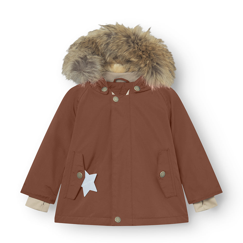 MATWALLY Winterjacke mit Fleecefutter und Fellbesatz. GRS