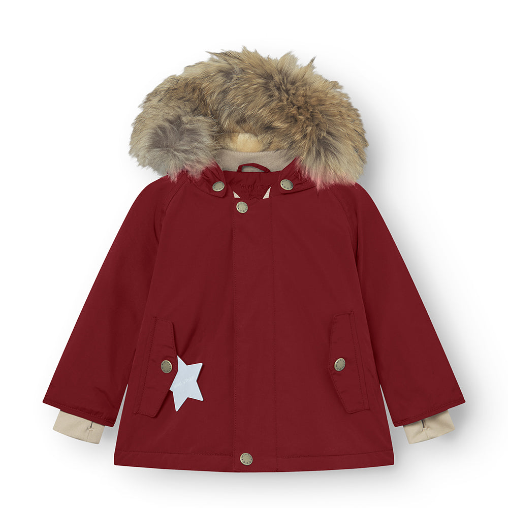 MATWALLY Winterjacke mit Fleecefutter und Fellbesatz. GRS