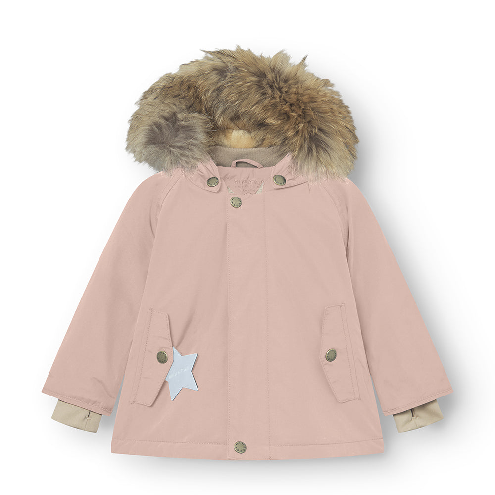 MATWALLY Winterjacke mit Fleecefutter und Fellbesatz. GRS