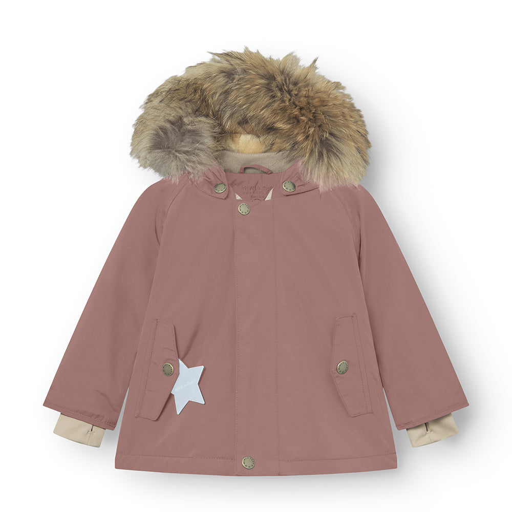 MATWALLY Winterjacke mit Fleecefutter und Fellbesatz. GRS