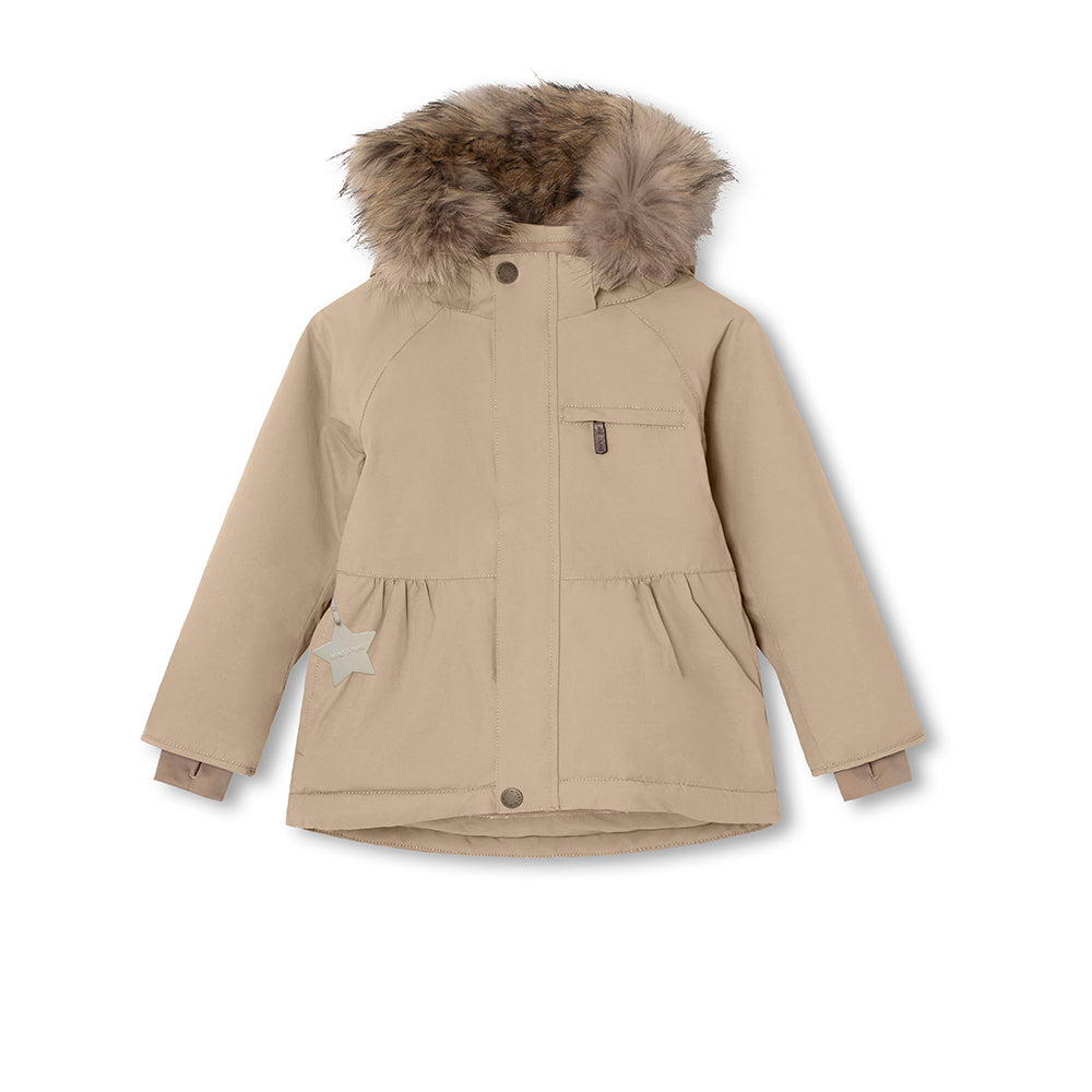 MATBRIDDINE Winterjacke mit Fleecefutter und Fellbesatz. GRS