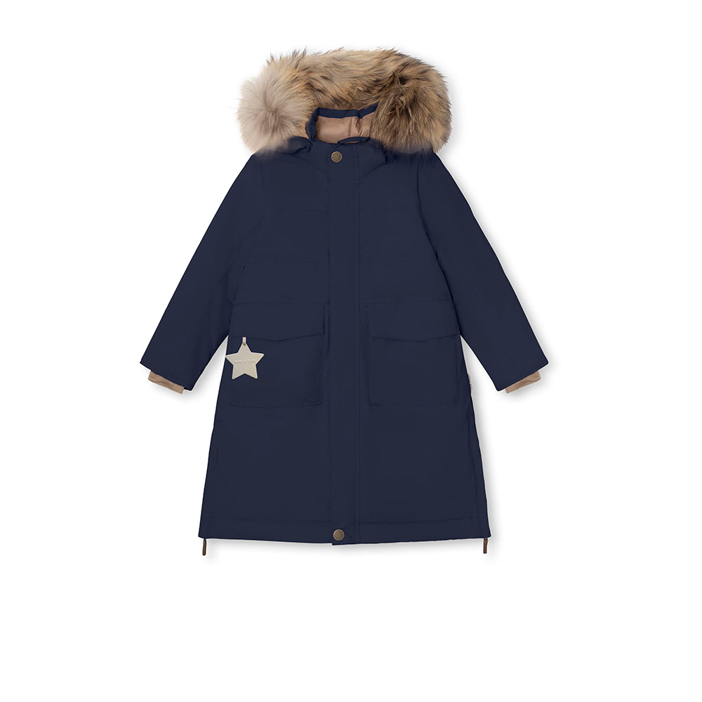 MATVENCASTAIA Winterjacke mit Fleecefutter und Fellbesatz. GRS