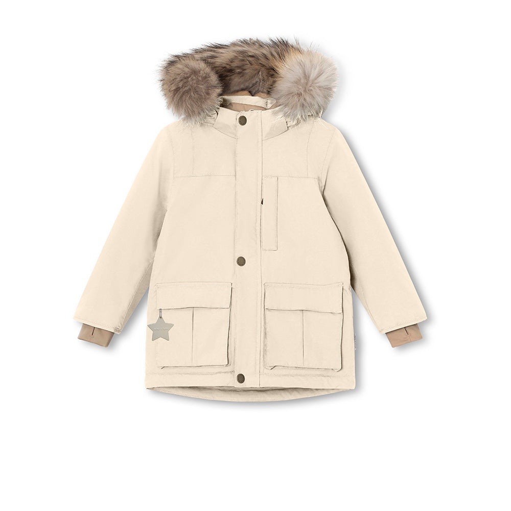 MATKASTORIO Winterjacke mit Fleecefutter und Fellbesatz. GRS