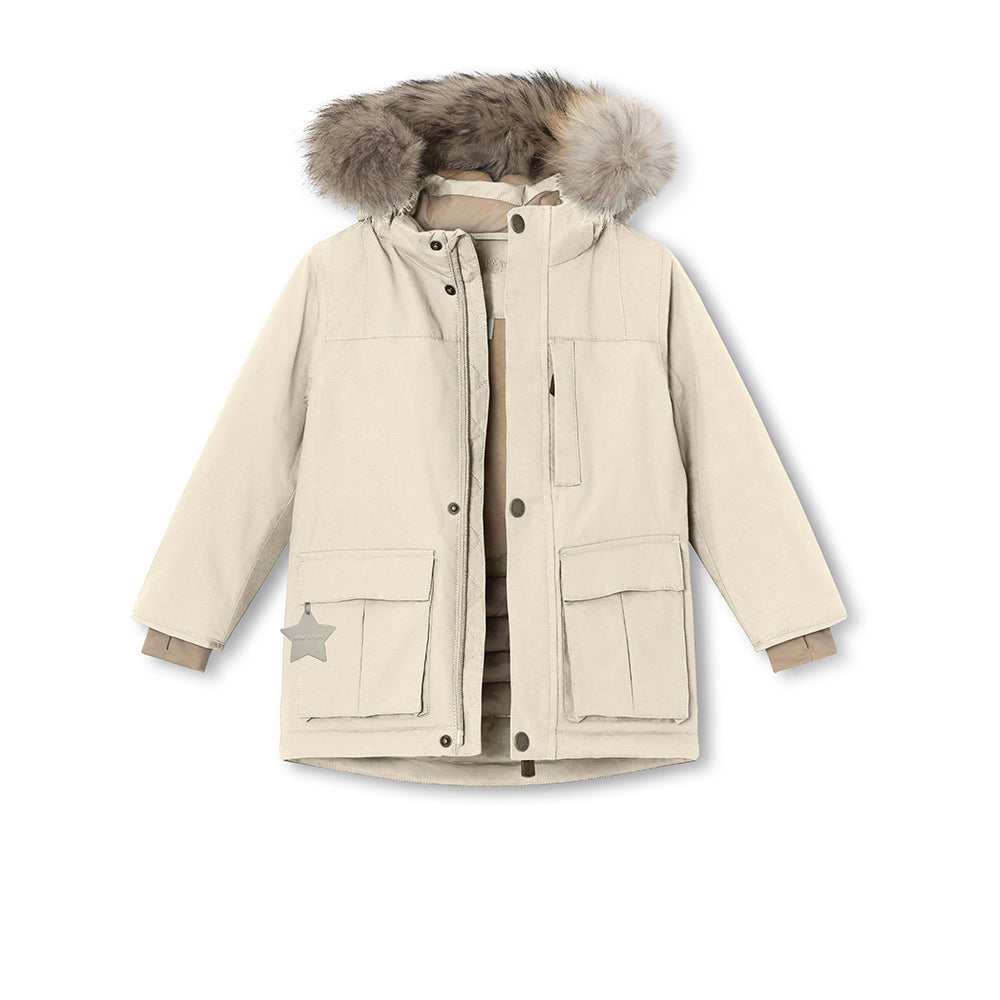 MATKASTORIO Winterjacke mit Fleecefutter und Fellbesatz. GRS