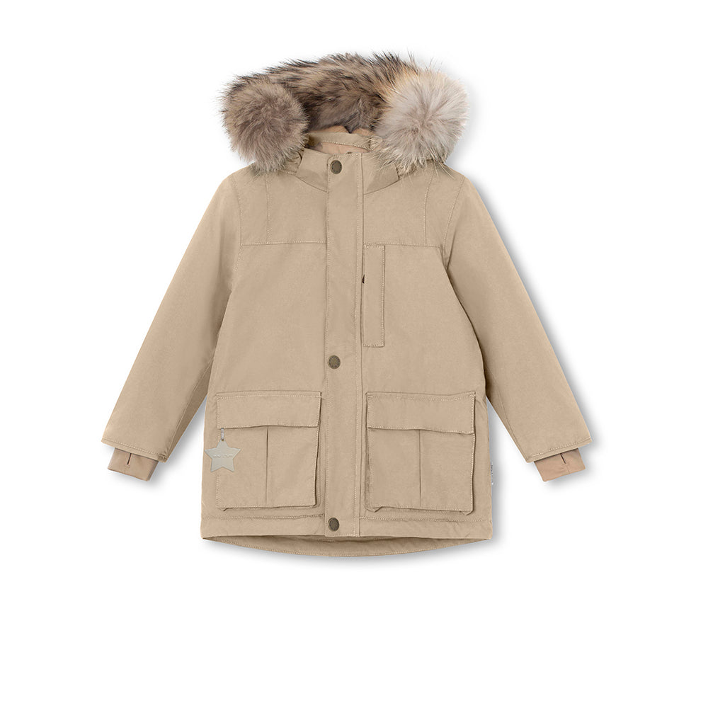 MATKASTORIO Winterjacke mit Fleecefutter und Fellbesatz. GRS