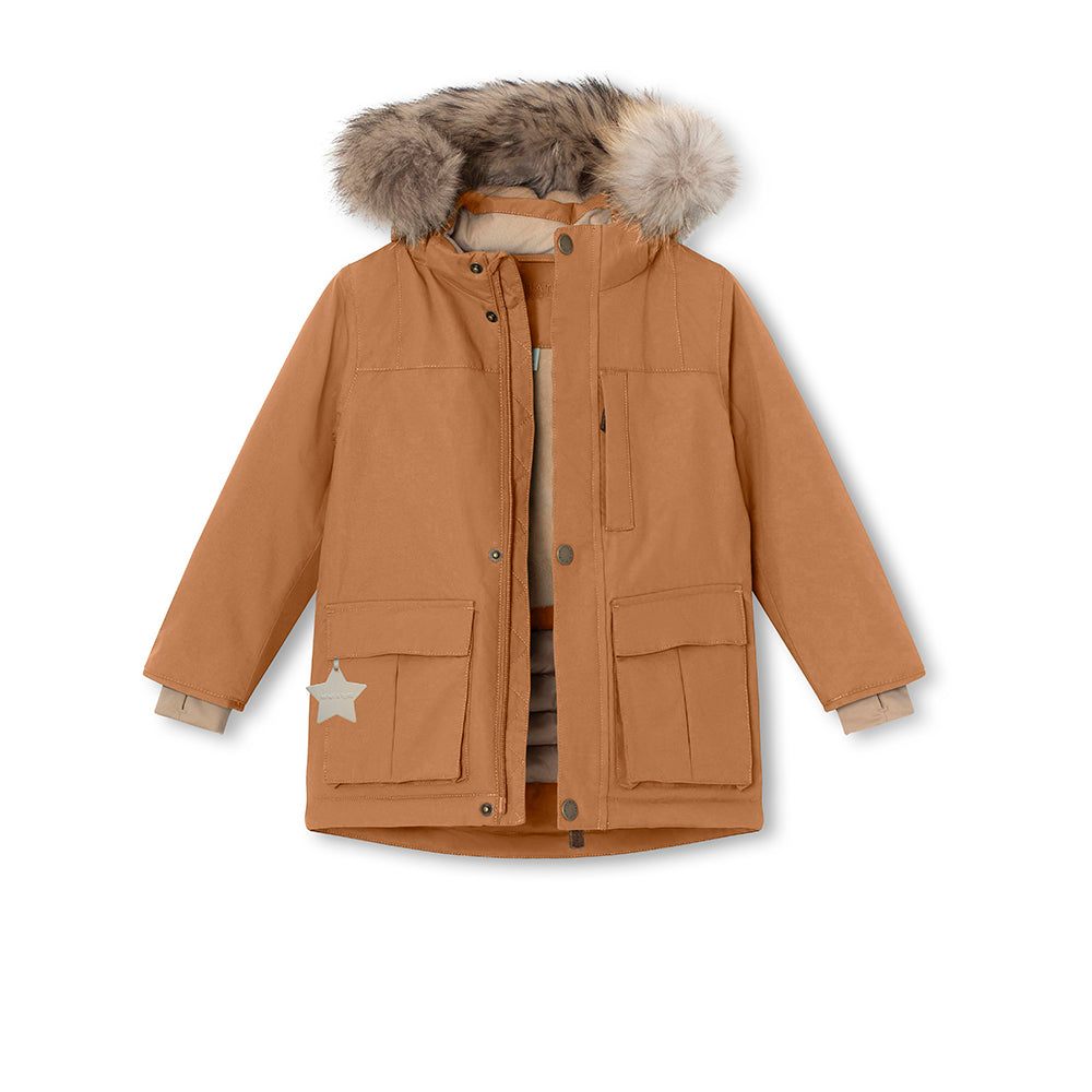 MATKASTORIO Winterjacke mit Fleecefutter und Fellbesatz. GRS