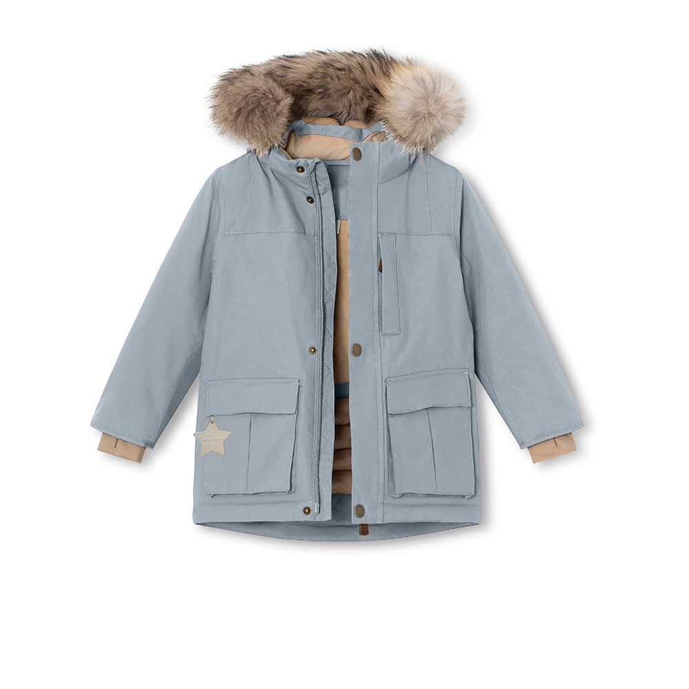 MATKASTORIO Winterjacke mit Fleecefutter und Fellbesatz. GRS