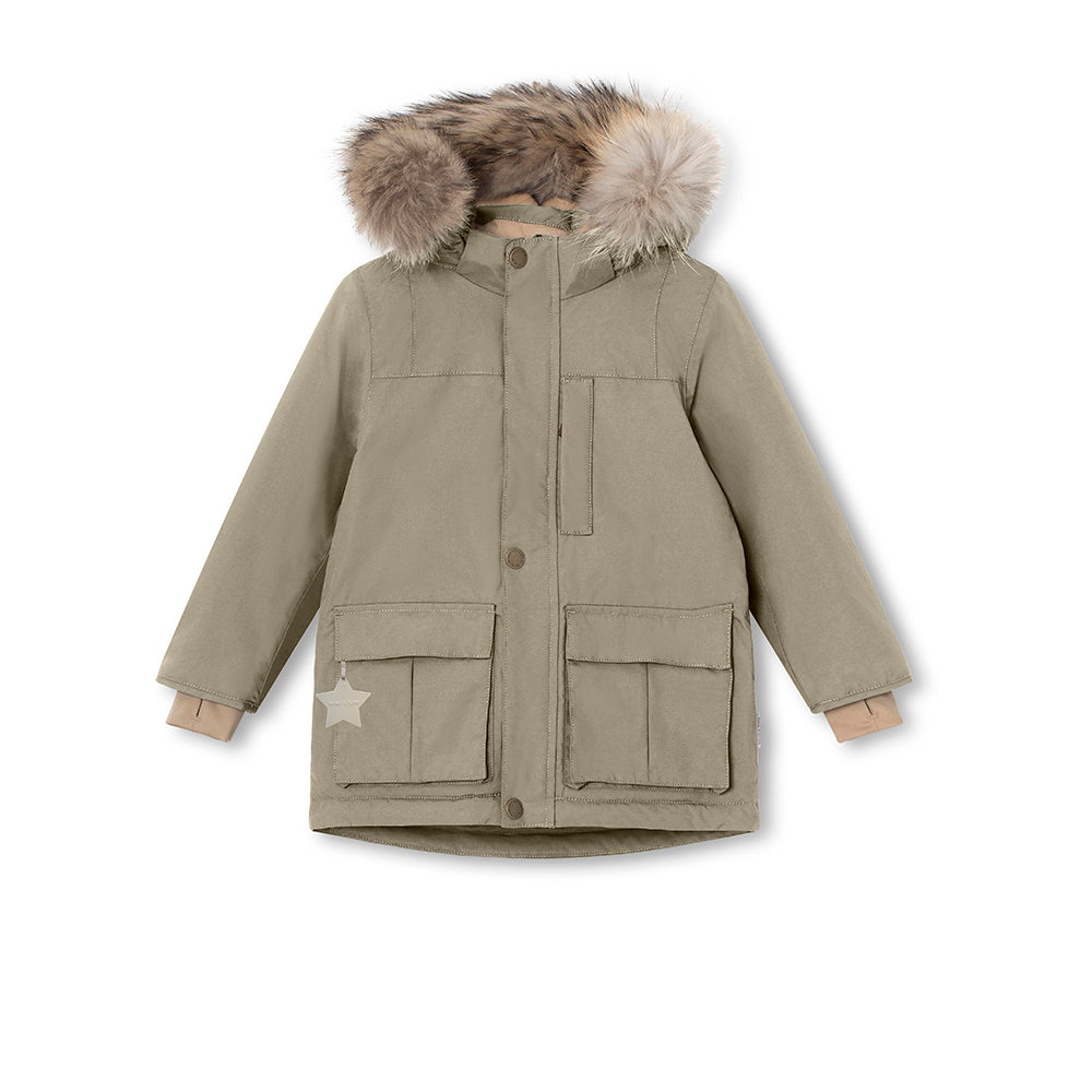 MATKASTORIO Winterjacke mit Fleecefutter und Fellbesatz. GRS