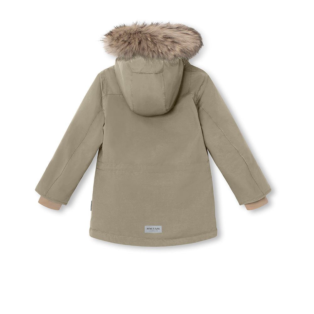 MATKASTORIO Winterjacke mit Fleecefutter und Fellbesatz. GRS