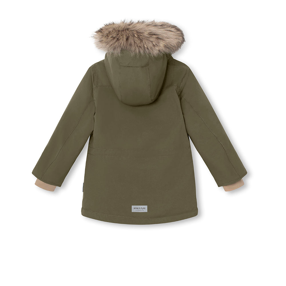 MATKASTORIO Winterjacke mit Fleecefutter und Fellbesatz. GRS