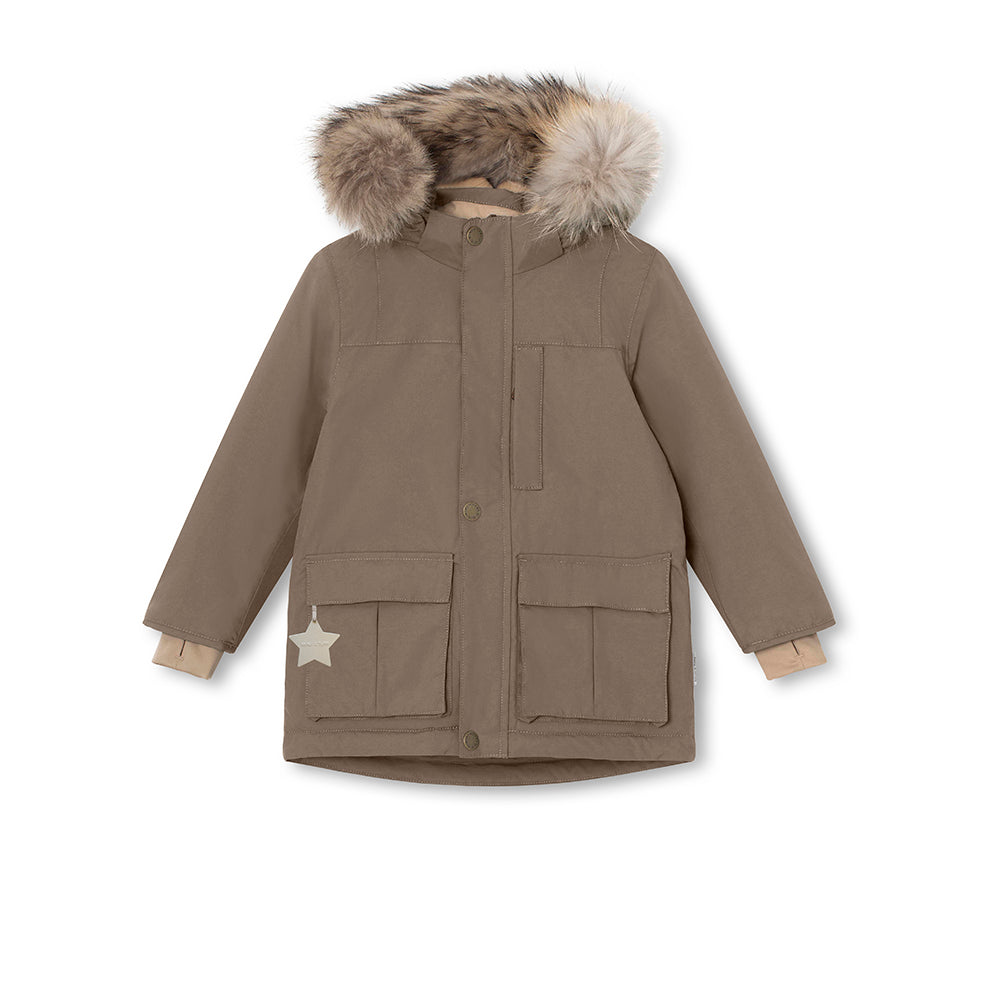 MATKASTORIO Winterjacke mit Fleecefutter und Fellbesatz. GRS