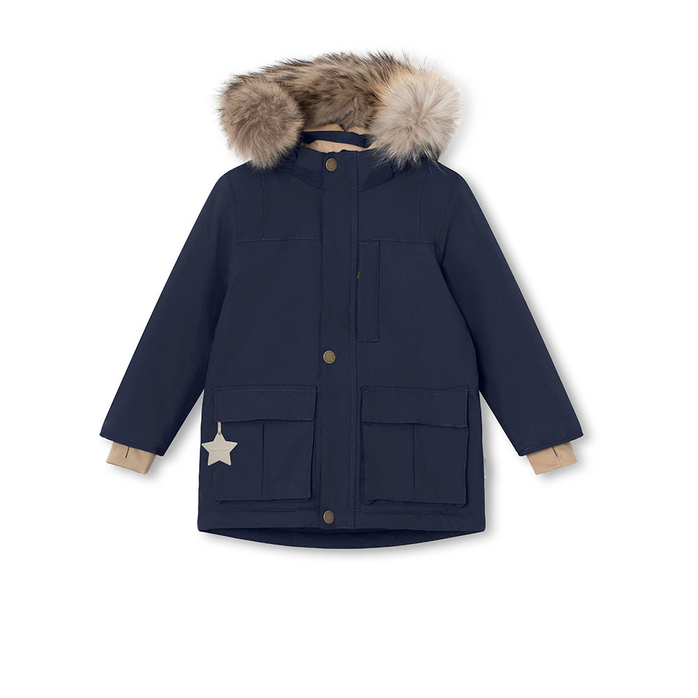 MATKASTORIO Winterjacke mit Fleecefutter und Fellbesatz. GRS