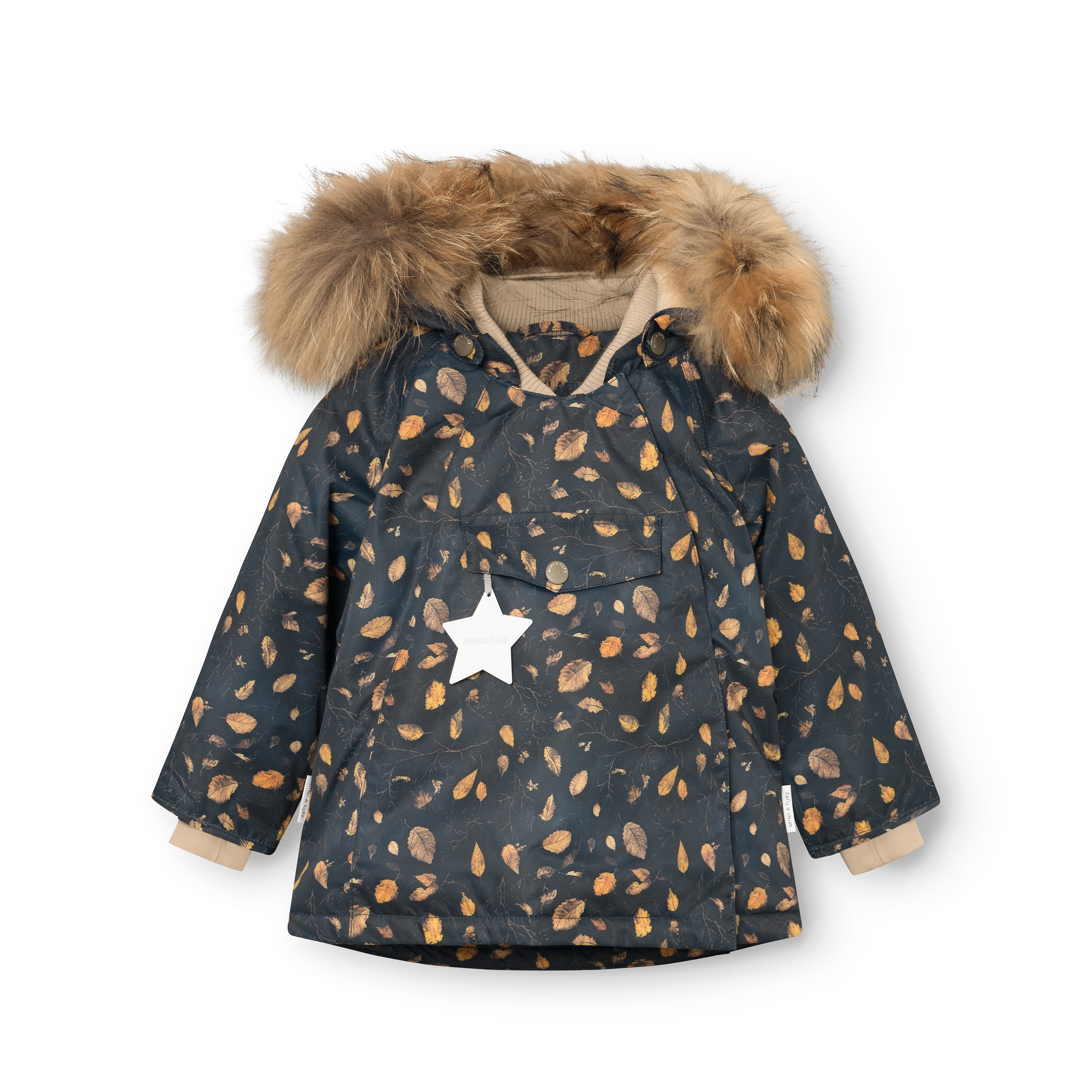 MATWANG Winterjacke mit Fleecefutter und Fell. GRS