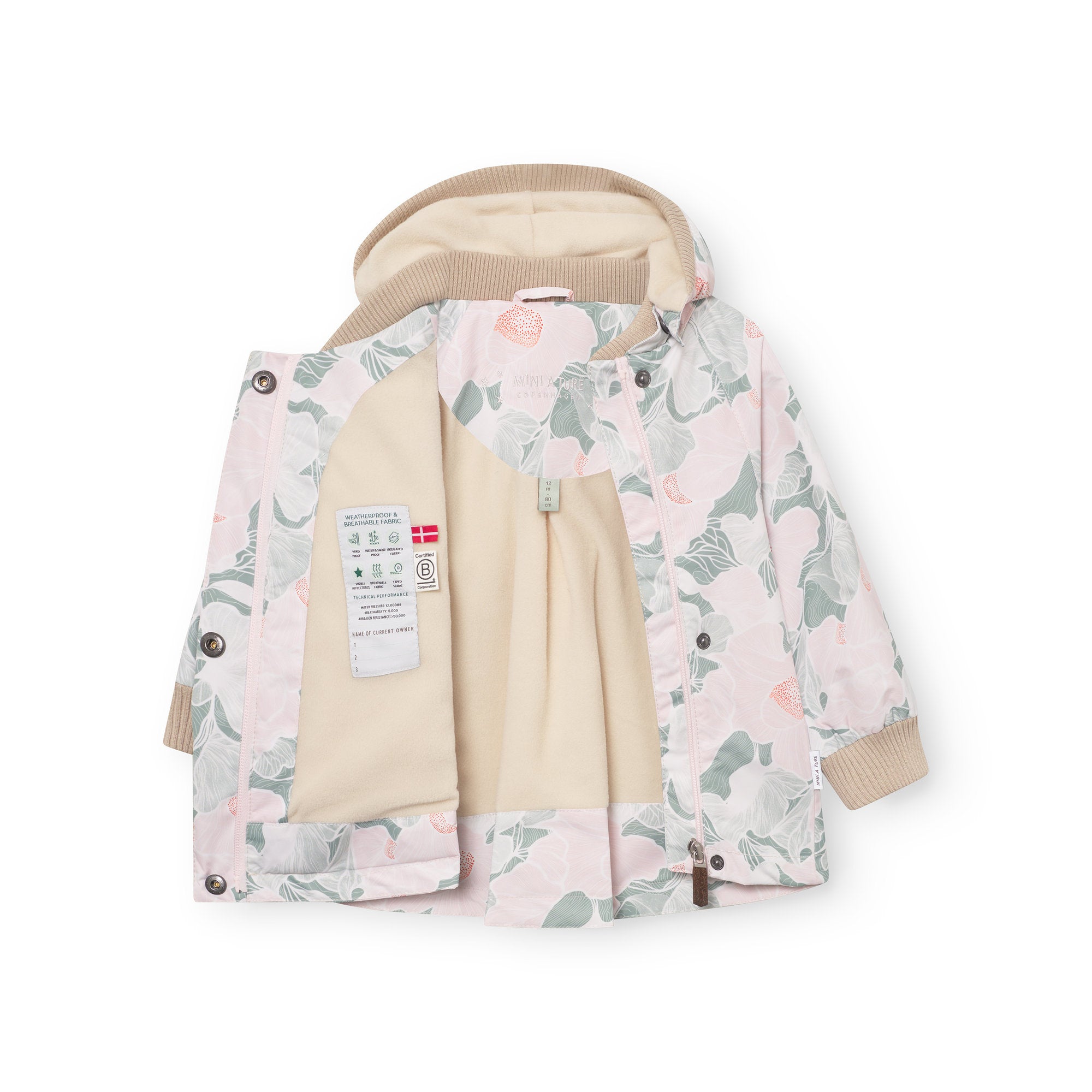 MATWIAMI printet fleece lined jacket. GRS